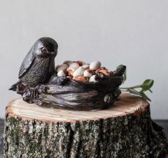 Bird With Nest Tealight Holder