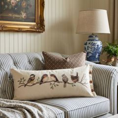 Birds On A Branch Lumbar Pillow With Buttons