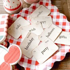 Birthday Themed Mini Primitive Flash Card Set of 8