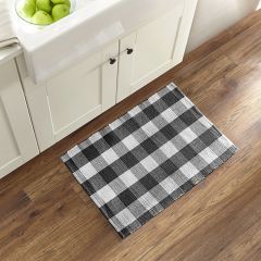Black and White Buffalo Check Farmhouse Kitchen Mat