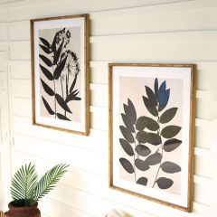 Black Leaf Print Set of 2
