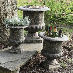 Black Metal Garden Urns Set of 3