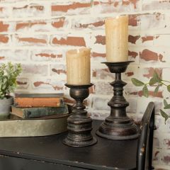Black Pedestal Candle Holder 10 inch