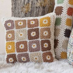 Block Pattern Crocheted Accent Pillow