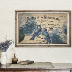 Blue Birds On Burlap Wall Art