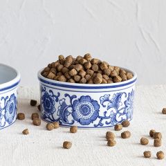 Blue Cottage Stoneware Pet Bowl