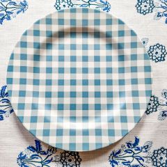 Blue Gingham Check Charger Plate Set of 4