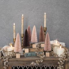 Blush Hues 9 Inch Bottlebrush Tree Set of 6