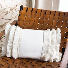 Boho Braided Fringe Accent Pillow
