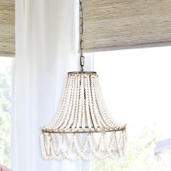 Boho Chic Wood Bead Chandelier