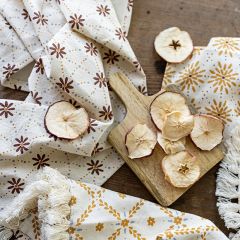 Boho Floral Fringed Kitchen Towel Set of 3