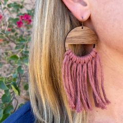 Boho Macrame Circle Fringe Earrings | Toni Style