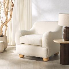Boucle Fabric Upholstered Accent Chair