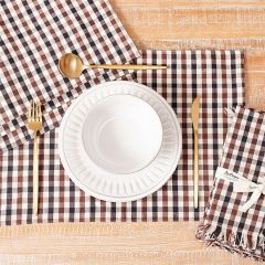 Bountiful Brown Plaid Placemats Set of 4