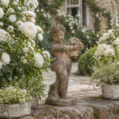 Boy With Fruit Basket Figure