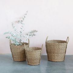 Braided Handled Bankuan Storage Baskets Set of 3