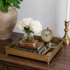 Brass Framed Footed Glass Tray