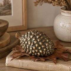 Bronze Pine Cone Tabletop Accent 5.5 Inch