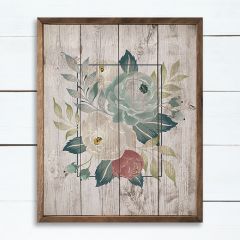 Brown and Green Floral Framed Wall Art