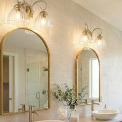 Brushed Champagne Bronze Vanity Light with Clear Glass