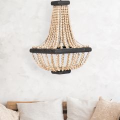 Brushed Metal Beaded Chandelier