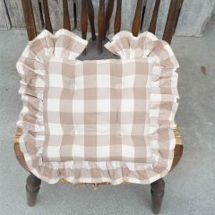 Buffalo Check Ruffled Chair Pad