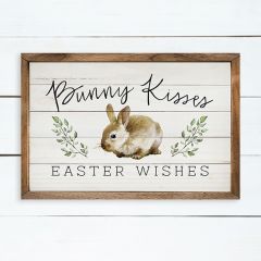 Bunny Kisses Easter Wishes Framed Wall Decor