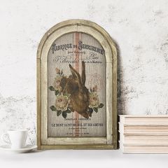 Burlap Bunny Print Arch Framed Wall Art