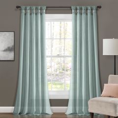 Burlap Knotted Solid Curtain Panel Set of 2