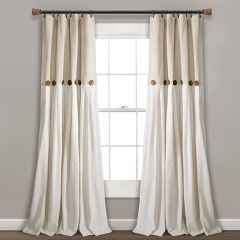 Button Linen Curtain Panel 40x84