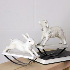 Rabbit and Lamb Rocker Figures Set of 2