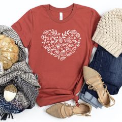 Fall Heart Rust Tee