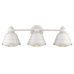 French White 3 Light Bath Vanity