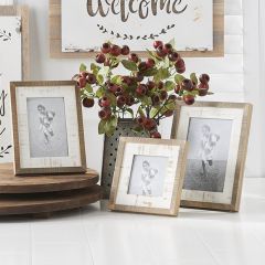 Whitewashed Wood Photo Frames Set of 3
