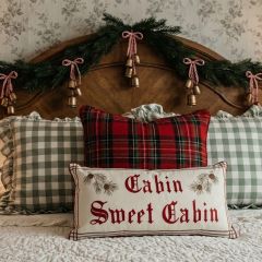 Cabin Sweet Cabin Embroidered Accent Pillow