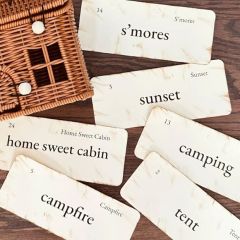 Camping Themed Primitive Flash Card Set of 6