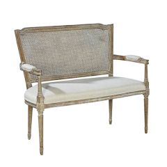 Cane Back Oak Settee
