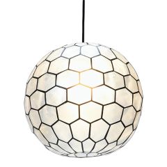 Capiz Shell Honeycomb Pendant Light 14 Inch