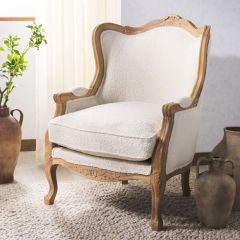 Carved Chateau Boucle Wing Chair