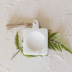 Carved Marble Dish With Jute Tassel