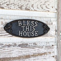 Cast Iron Bless This House Plaque