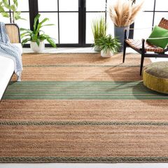 Casual Classics Natural/Green Farmhouse Area Rug
