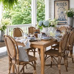 Casual Farmhouse Rectangle Dining Table Natural