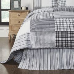 Casual Farmhouse Ticking Stripe Bed Skirt