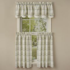 Casual Plaid Layered Lined Valance Curtain