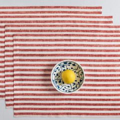 Casual Red and White Stripe Placemat Set of 4