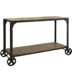 Metal and Wood Cart on Metal Wheels
