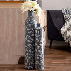 Lovely Oversize Glass Vase Set of 2