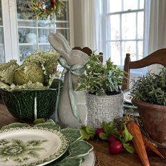 Cement Rabbit Planter