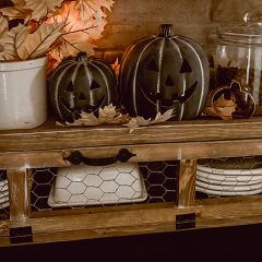 Ceramic Pumpkin Luminaries Set of 2